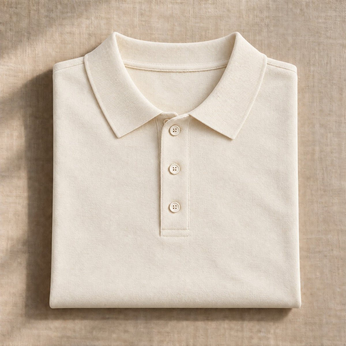 The Knit Polo in Cream