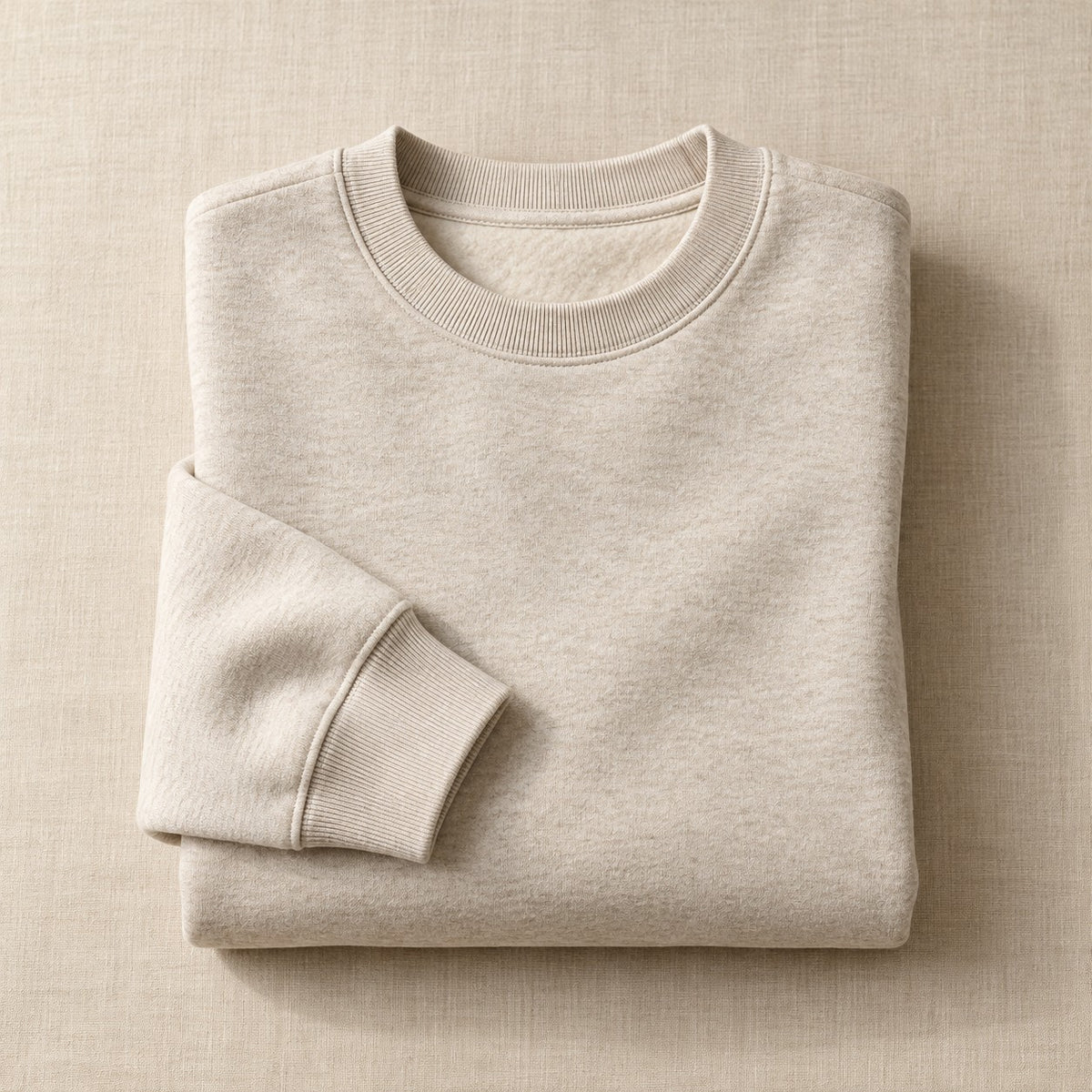 The Fleece Crewneck in Oatmeal
