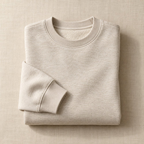 The Fleece Crewneck in Oatmeal